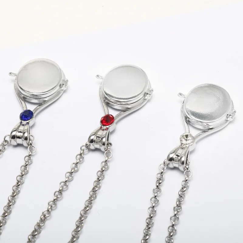 Ice Bucket Silver - ステンレススチール製H2Oメダリオンマーメイドペンダントジュエリーネックレス3点セット 女性・女の子向けギフト マーメイドロケットネックレス シルバー