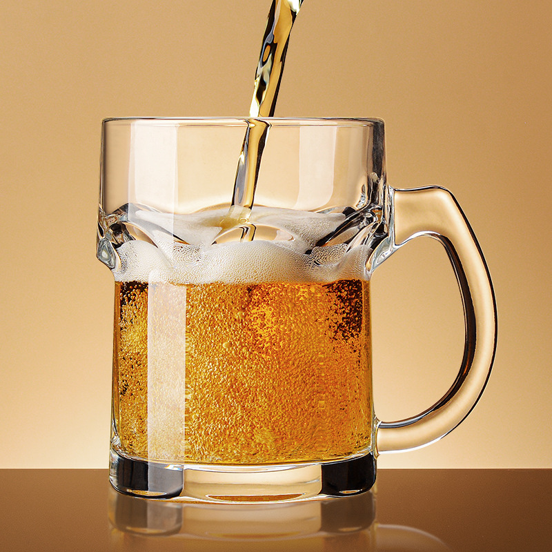Wine Draft Beer - 家庭用ビールジョッキ、持ち手付き、クリエイティブなネットレッドガラス製ウォーターマグ、バー用超大容量ドラフトビールジョッキ、ワイングラス、500ML〜900ML