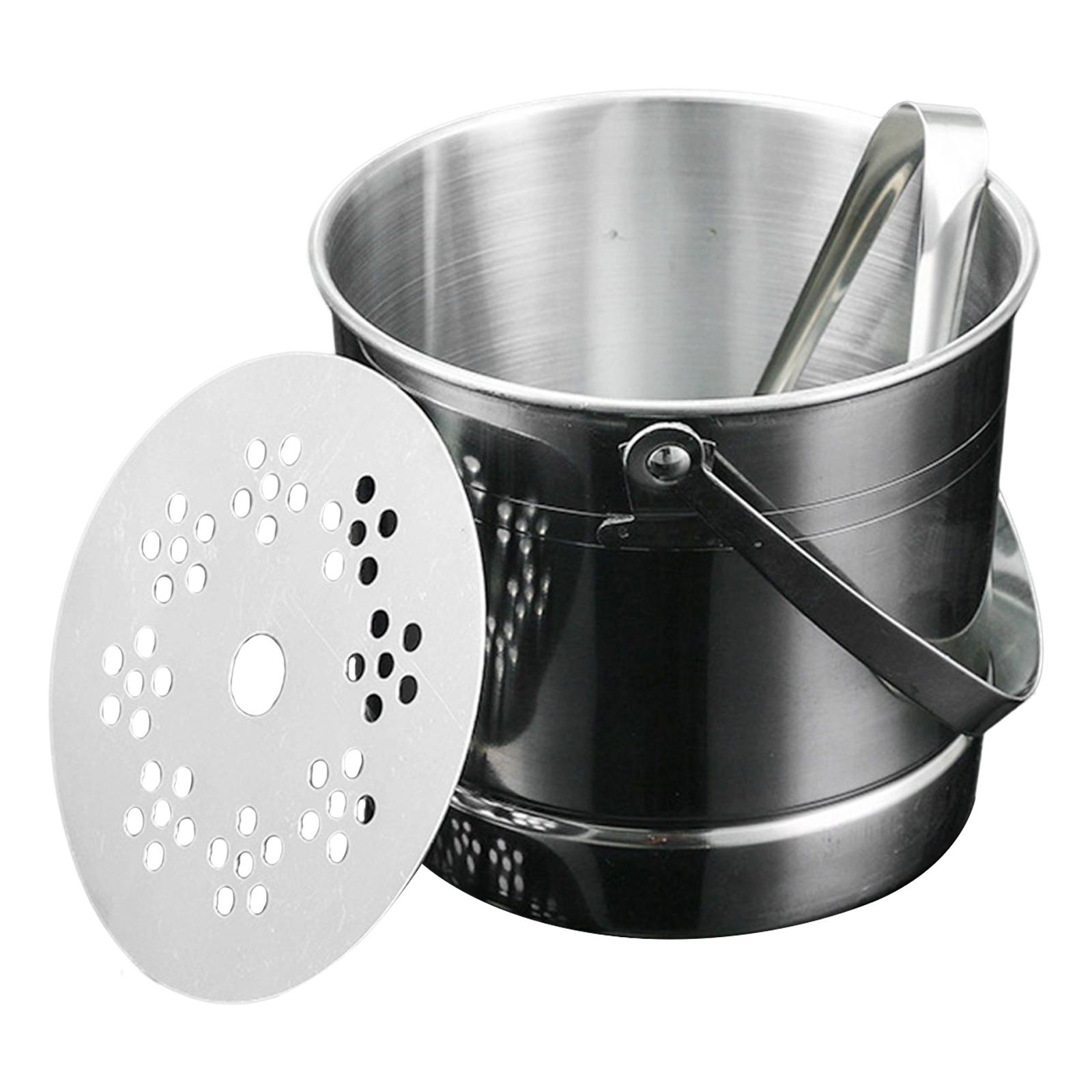 Ice Bucket Silver - 1lステンレス鋼アイスバケット、アイスクリップ多用途チラー付き