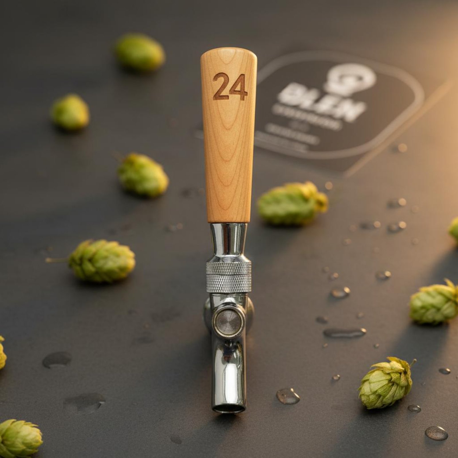 Wine In Beer - 短い木製ビールハンドル、無垢材木製ビールタップハンドルバーアクセサリー、クラシックデザイン、磨き仕上げ、ホームブリュワー向け