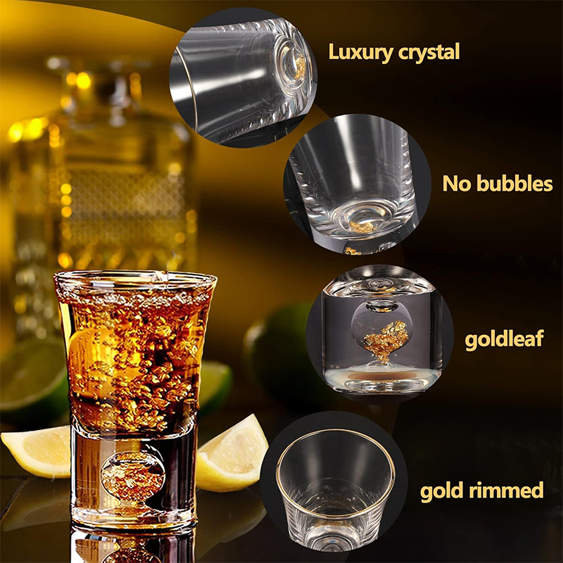 HeY LiLac 6個入りショットグラス 15ML 金箔カ - Wine Or Beer のレビューと価格