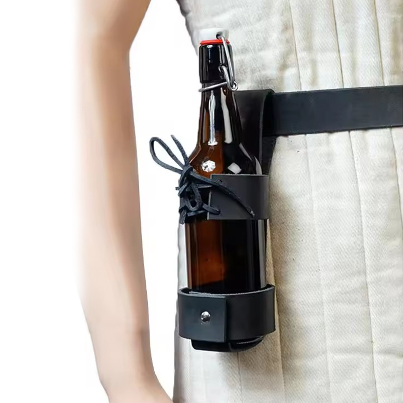 中世バイキングウォーターボトルポーチPUレザービールボトルホ - Beer Wine Kit のレビューと価格