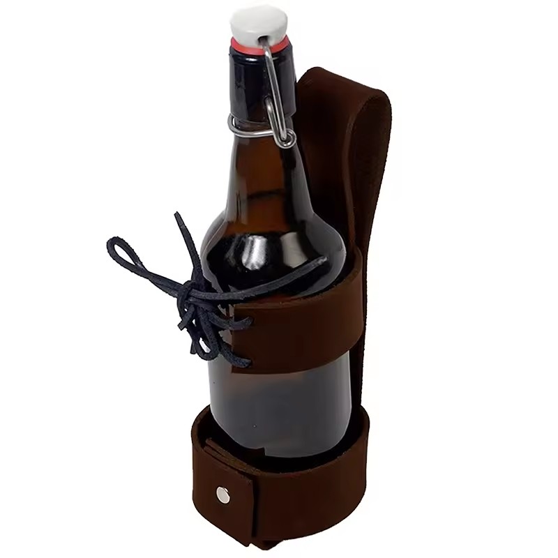 中世バイキングウォーターボトルポーチPUレザービールボトルホ - Beer Wine Kit のレビューと価格