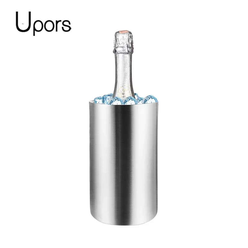 UPORS ステンレス鋼ワインクーラーバケット二重壁ワインボ - Ice Bucket Silver のレビューと価格