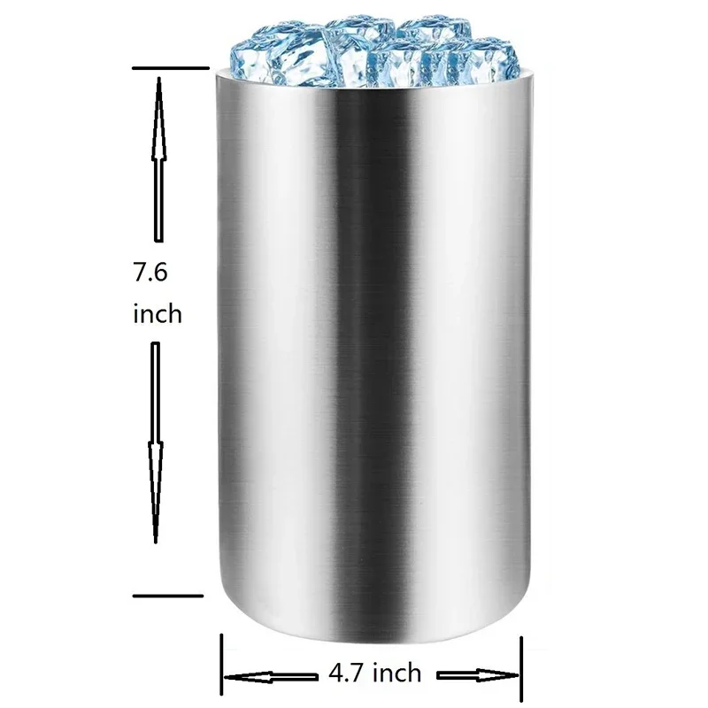 UPORS ステンレス鋼ワインクーラーバケット二重壁ワインボ - Ice Bucket Silver のレビューと価格