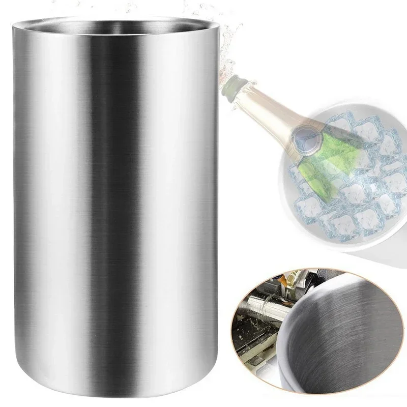 UPORS ステンレス鋼ワインクーラーバケット二重壁ワインボ - Ice Bucket Silver のレビューと価格