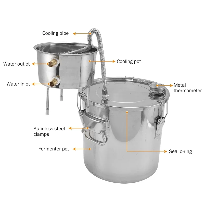 22Lアルコール蒸留器DIY月酒蒸留器ウイスキービールブラン - Beer Wine Kit のレビューと価格