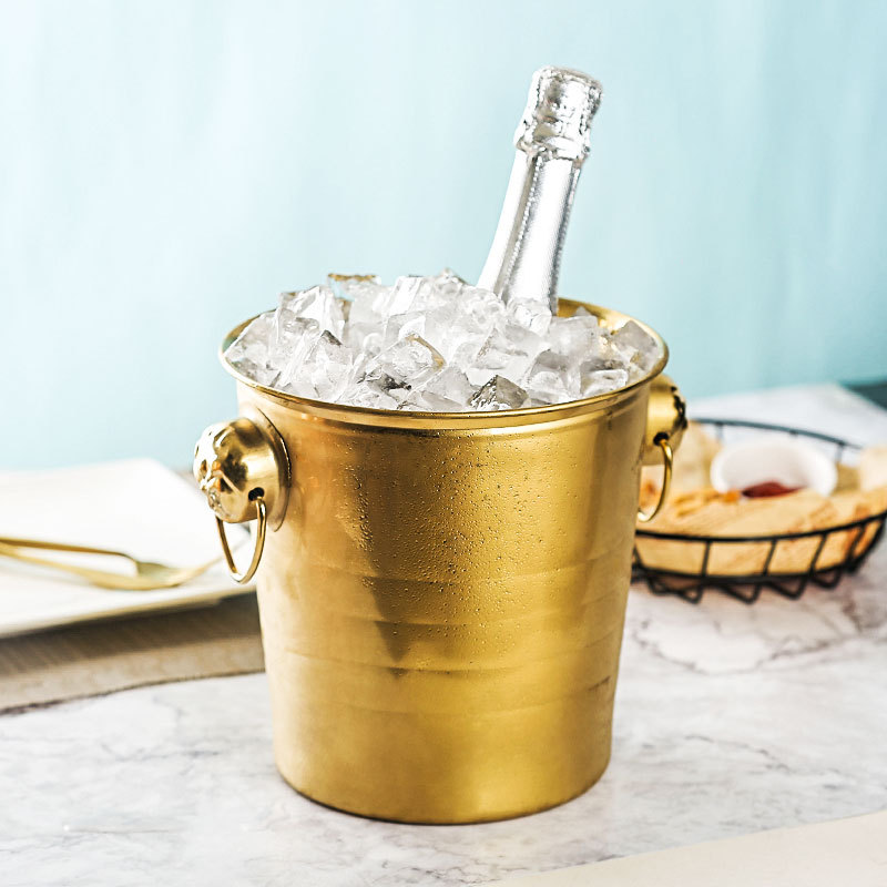 ステンレス鋼二重壁ワインクーラー断熱卓上ワインチラー白ワイン - Ice Bucket Silver のレビューと価格