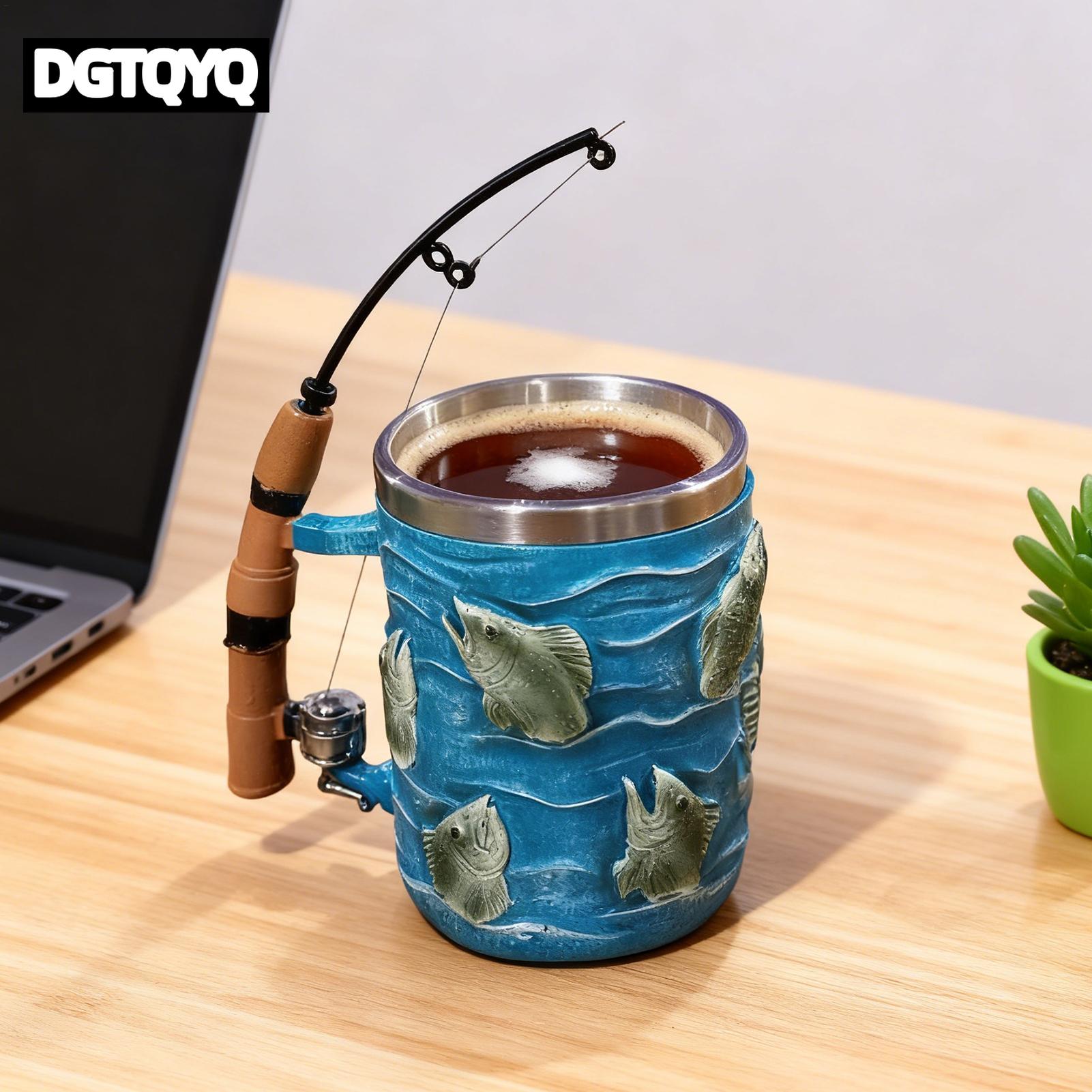 コーヒーマグ レジン製 3D魚型 冷温飲料用カップ 釣りテー - Wine Beer Coffee のレビューと価格