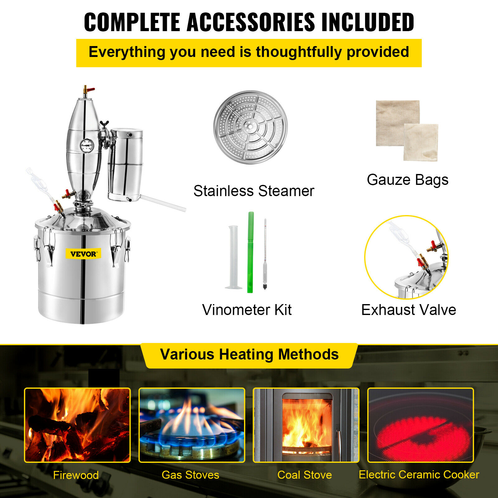 SucceBuy 20L-70L アルコール蒸留器マシン ビ - Beer Wine Kit のレビューと価格
