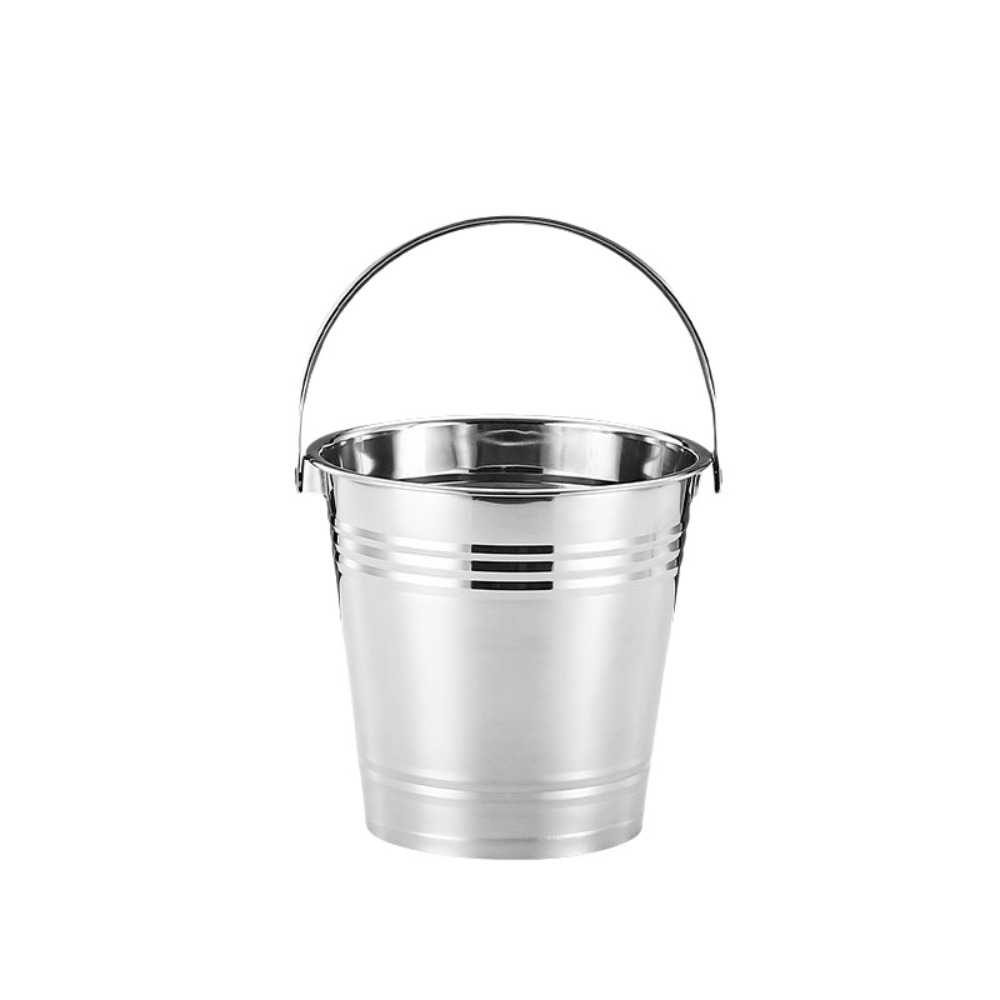 多機能ステンレス製アイスバケツ、厚みのあるハンドル付きミニ金 - Ice Bucket Silver のレビューと価格